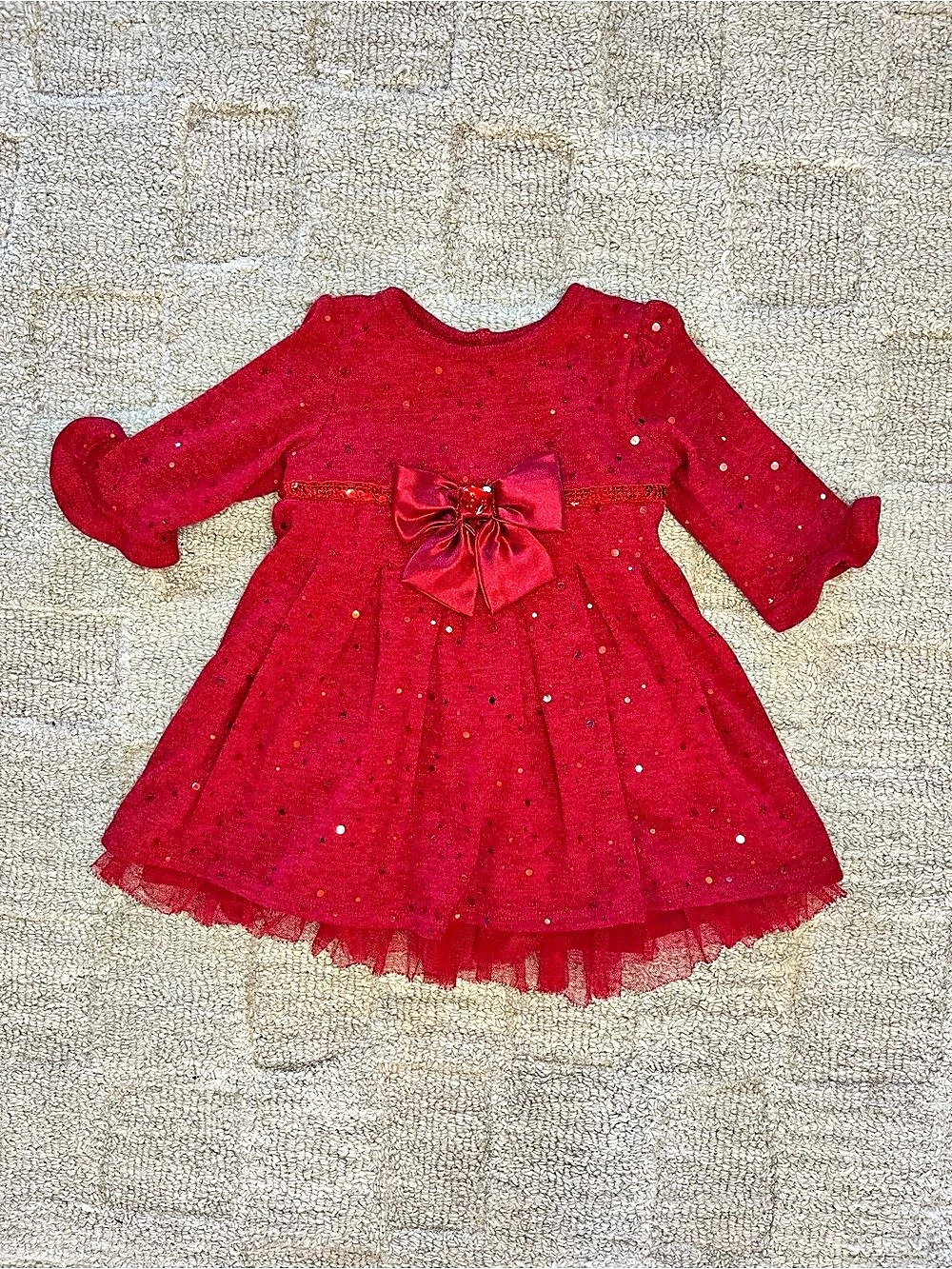 Youngland Baby 24M Red Sequin Bow Dress